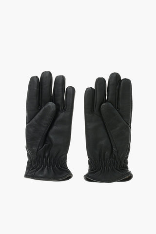 Leather Wool Gloves with Cashmere Lining