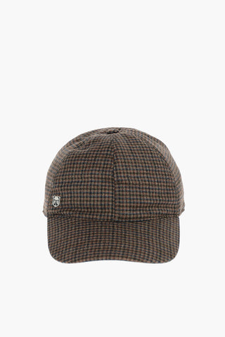 Virgin Wool Cap with Pincheck Pattern