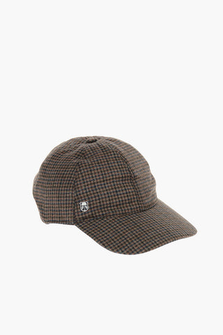 Virgin Wool Cap with Pincheck Pattern