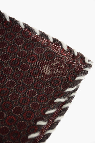 Wool Pocket Square with Geometric Pattern
