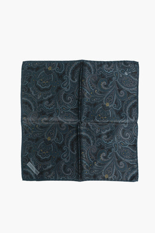 Silk Pocket Square with Paisley Pattern