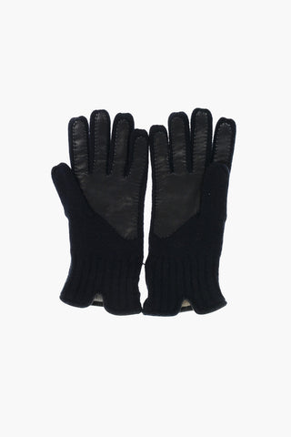 Cashmere Gloves with Soft Leather Trimmings
