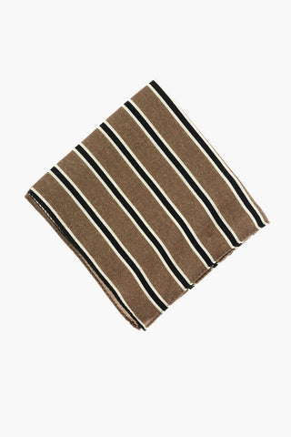 Wool Pocket Square with Bengal Stripes Pattern
