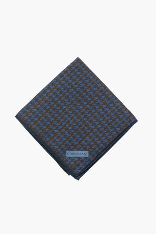 Silk Pocket Square with Houndstooth Pattern