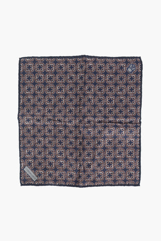 Silk Pocket Square with Geometric Pattern