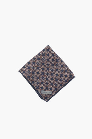 Silk Pocket Square with Geometric Pattern