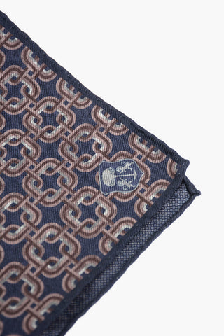 Silk Pocket Square with Geometric Pattern