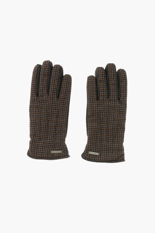 Guanti in Pelle con Motivo Pincheck e Fodera in Cashmere