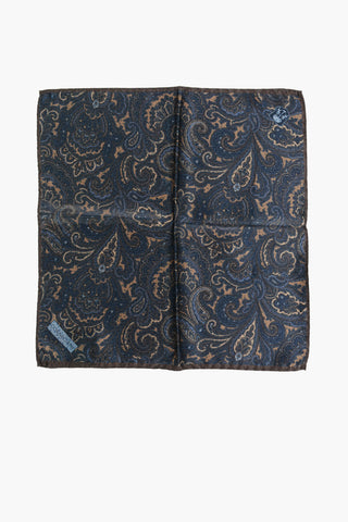 Silk Pocket Square with Paisley Pattern