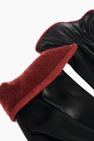Logoed Soft Leather Gloves with Cashmere Lining