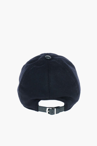 Virgin Wool Cap with Embroidered Lettering Logo