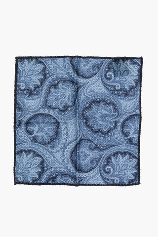 Wool Pocket Square with Paisley Pattern