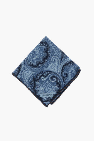 Wool Pocket Square with Paisley Pattern