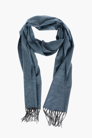 Silk Cashmere Scarf with Embroidered logo