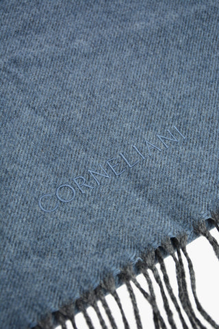 Silk Cashmere Scarf with Embroidered logo