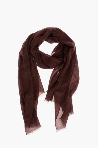 Cashmere Scarf with Embroidered Logo