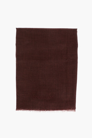 Cashmere Scarf with Embroidered Logo
