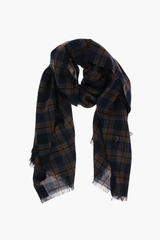 Sciarpa in Cashmere con Fantasia Plaid