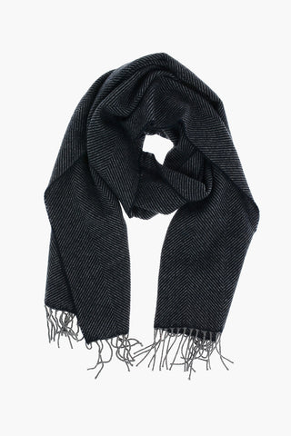 Sciarpa in Cashmere con Motivo Herringbone