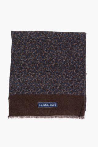 Wool Scarf with Foliage Pattern