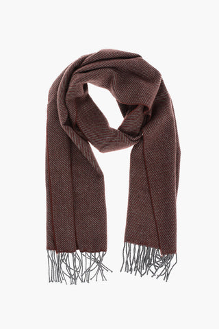 Cashmere Scarf with Herringbone Pattern