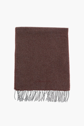 Cashmere Scarf with Herringbone Pattern