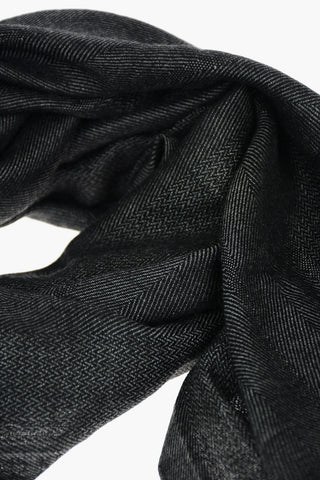 Cashmere Silk Scarf with Herringbone Pattern