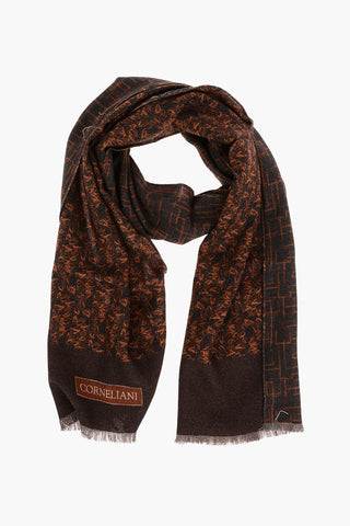 Wool Scarf with Foliage Pattern