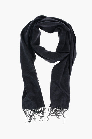 Sciarpa in Seta e Cashmere con Logo Ricamato