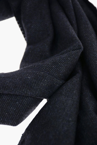 Sciarpa in Seta e Cashmere con Logo Ricamato