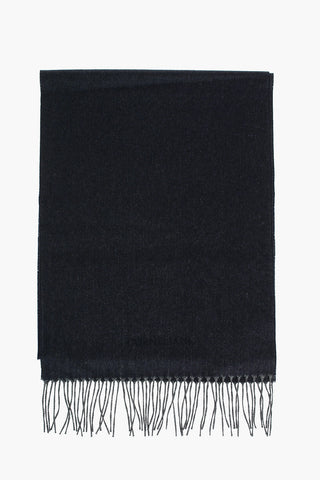 Sciarpa in Seta e Cashmere con Logo Ricamato
