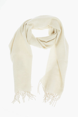 Sciarpa in Cashmere con Motivo Herringbone