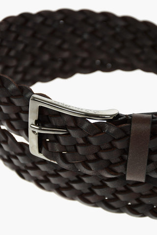 CC COLLECTION Knitted Leather Belt 30mm