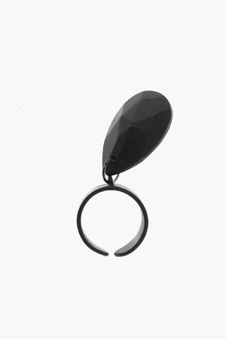 MM6 wide band ring with pendant