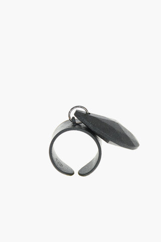 MM6 wide band ring with pendant