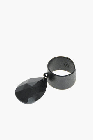 MM6 wide band ring with pendant