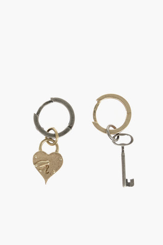silver LOCK AND KEY earrings with pendant