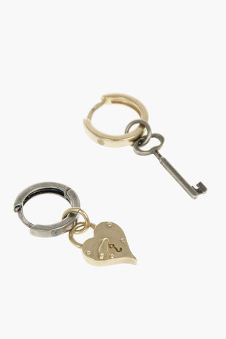 silver LOCK AND KEY earrings with pendant