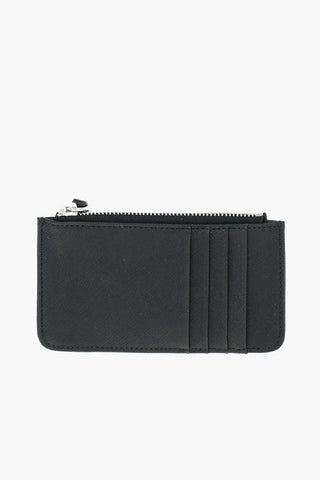 MM6 faux leather card holder with zip closure