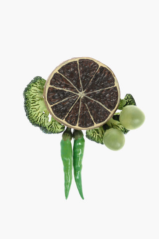 fruits and vegetables pendant FRESH MARKET brooch