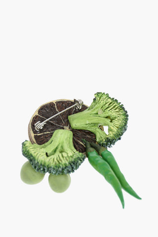 fruits and vegetables pendant FRESH MARKET brooch