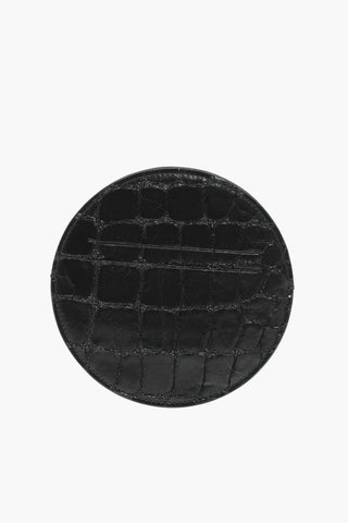 MM6 crocodile patterned round faux leather card holder