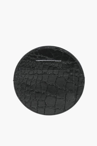 MM6 crocodile patterned round faux leather card holder
