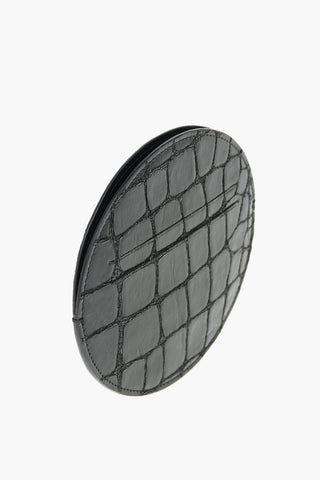MM6 crocodile patterned round faux leather card holder
