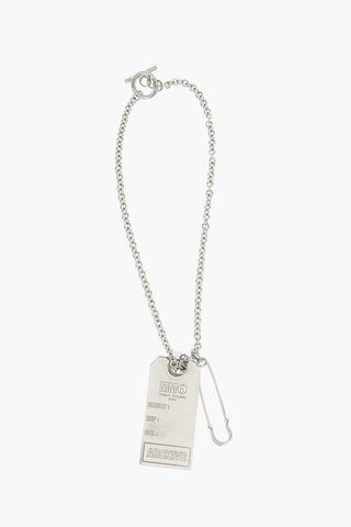 MM6 collana a catena con pendente targhetta