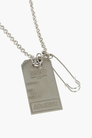 MM6 collana a catena con pendente targhetta