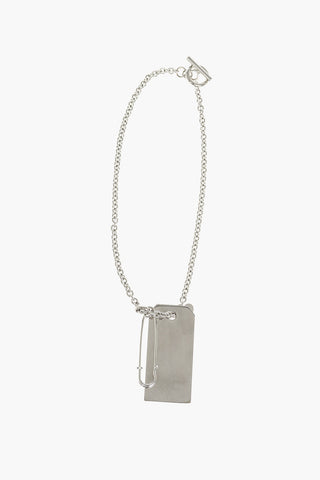 MM6 collana a catena con pendente targhetta