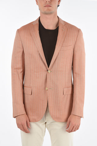 Blazer GATE in Cashmere e Seta con Motivo Herringbone