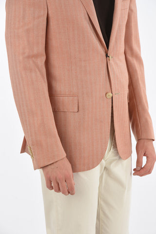 Blazer GATE in Cashmere e Seta con Motivo Herringbone
