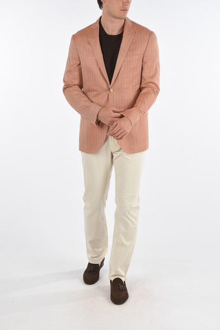 Blazer GATE in Cashmere e Seta con Motivo Herringbone
